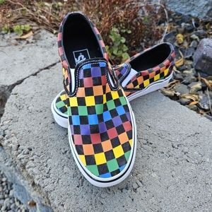 NEVER WORN Rainbow Checkered Vans